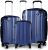 Kono Luggage Sets of 3 Piece Lightweight 4 Wheels Hard Sheel ABS Travel Trolley Suitcases (Navy)